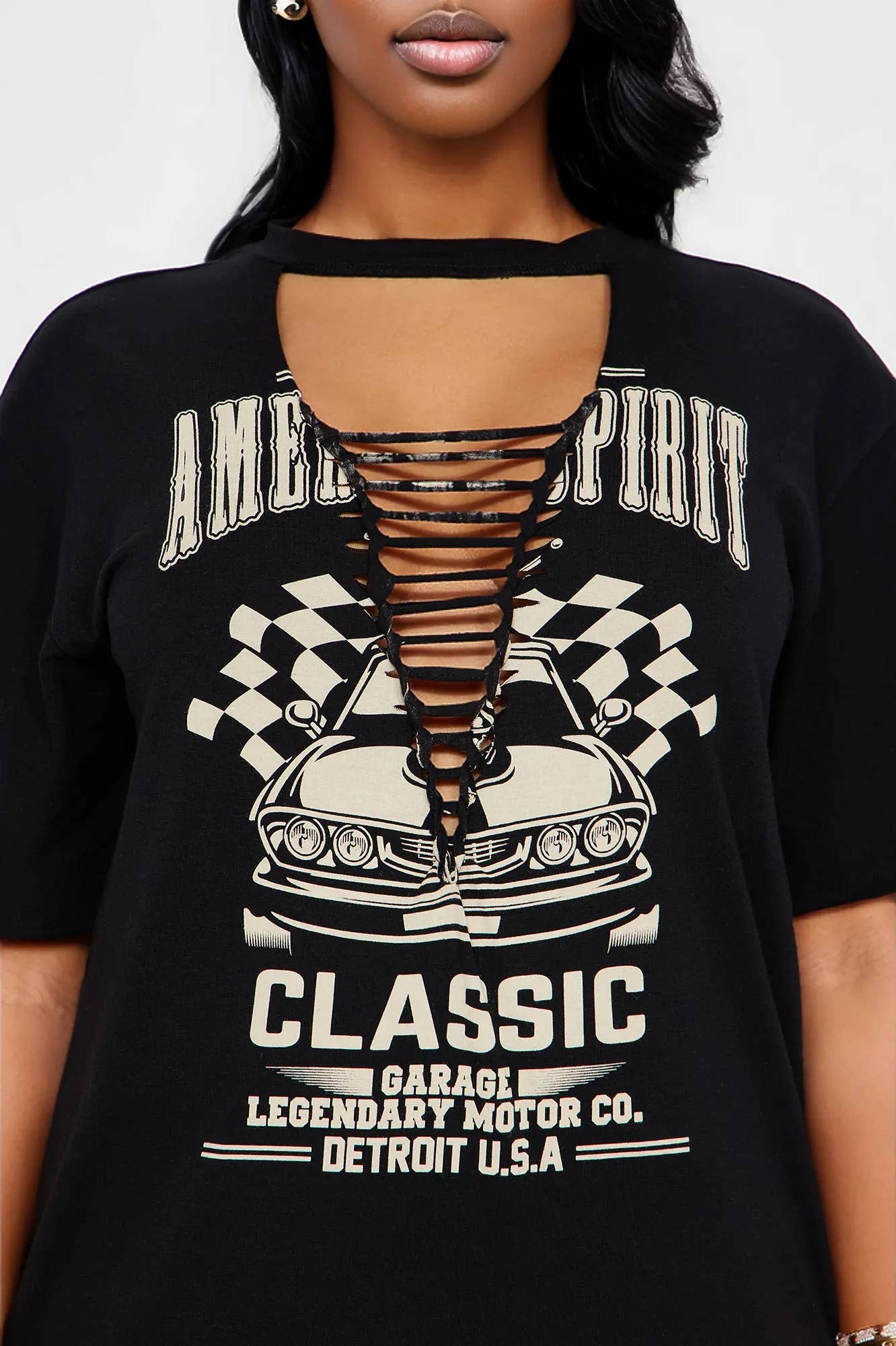 garage t shirt dress Womens Garage V Neck T Shirt Dress with Side Tie Size Large