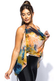 Open Back Cowl Neck Top