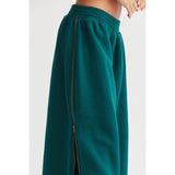 Zaria Wide-Leg Side Zipper Sweatpant