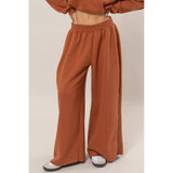 Zaria Wide-Leg Side Zipper Sweatpant