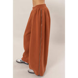 Zaria Wide-Leg Side Zipper Sweatpant