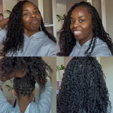 Deep Curly Human Hair Feather Crochet