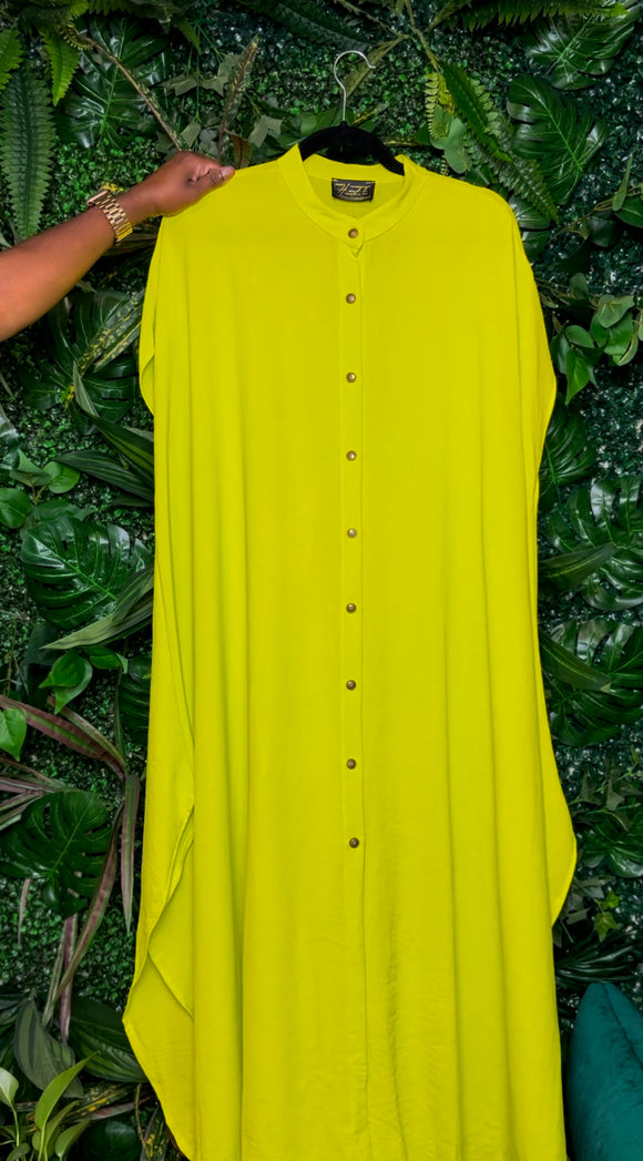 neon yellow shirt dress Stella Mini Dress Set - Neon Yellow