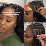 Deep Curly Human Hair Feather Crochet