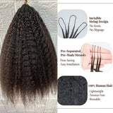 Kinky Straight Human Hair Feather Crochet