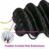 Deep Curly Human Hair Feather Crochet