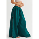 Zaria Wide-Leg Side Zipper Sweatpant