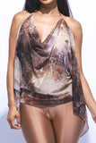 Open Back Cowl Neck Top