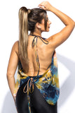 Open Back Cowl Neck Top