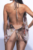 Open Back Cowl Neck Top