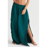 Zaria Wide-Leg Side Zipper Sweatpant