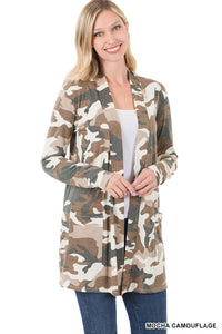 Monica Camo Cardigan (Mocha)