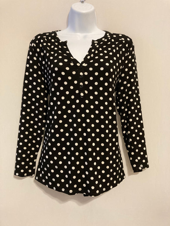 Sheryl Long Sleeve Polka Dot Top