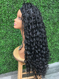 Cassye- Bohemian Box Braid Headband Wig- Synthetic Hair