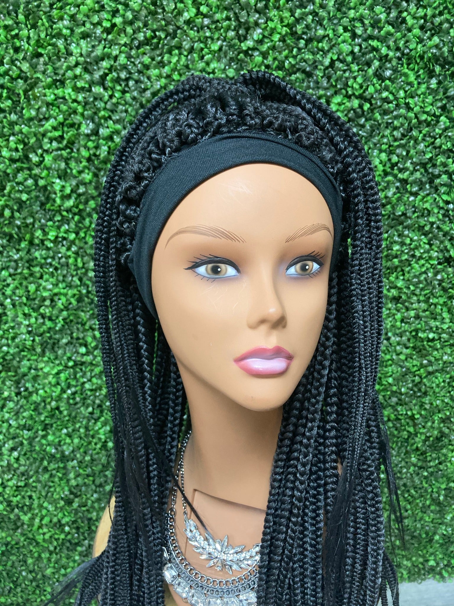 Nyah Half Up/ Half Down Braided Headband Wig- Synthetic Hair  display picture 2
