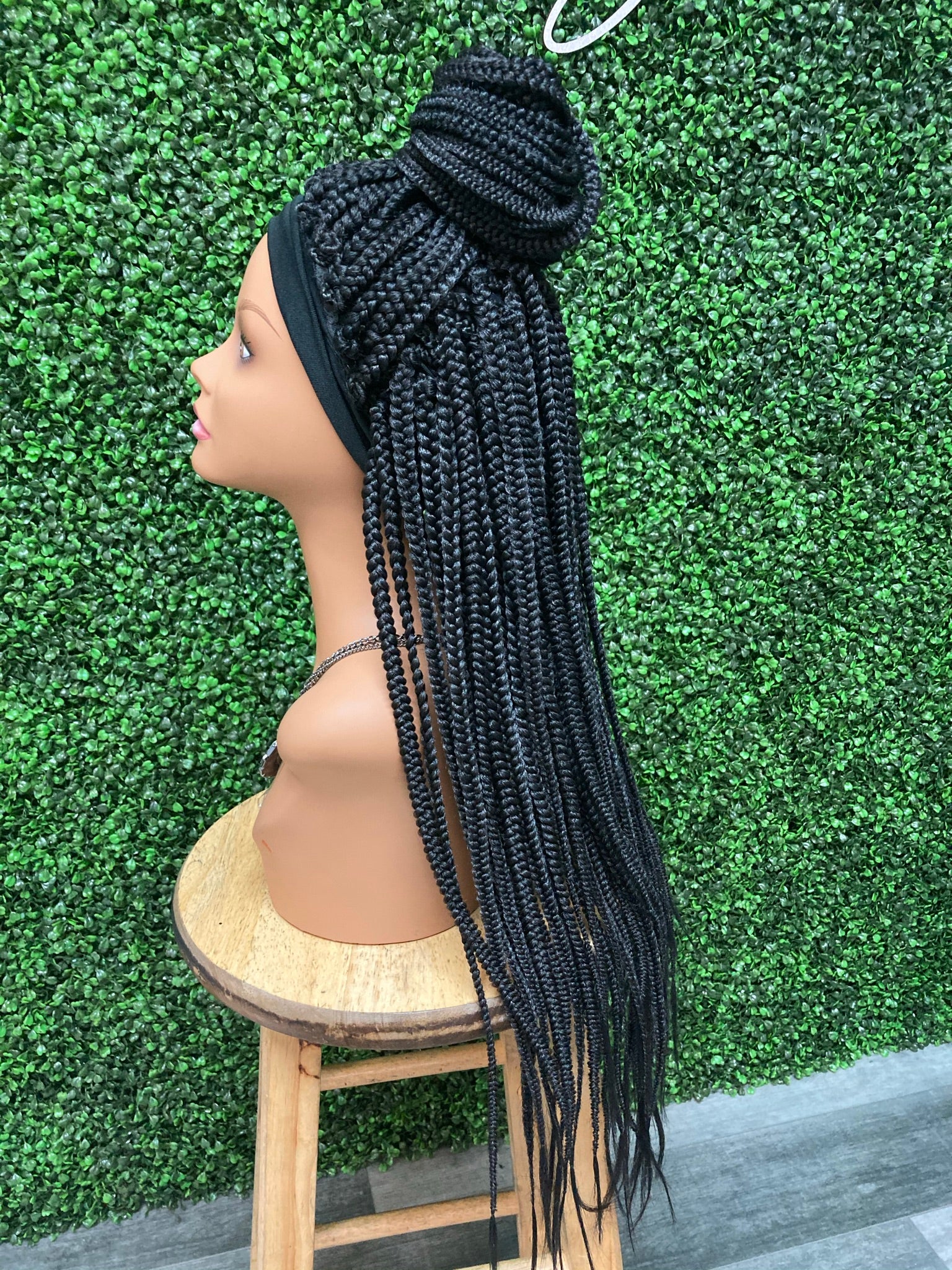 Nyah Half Up/ Half Down Braided Headband Wig- Synthetic Hair 