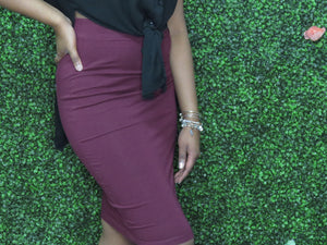 BERRY BASIC PENCIL SKIRT