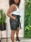 Tia Vegan Leather Paper Bag Shorts