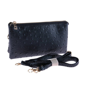 ALLIGATOR LEATHER CROSSBODY BAG WITH WRISTLET