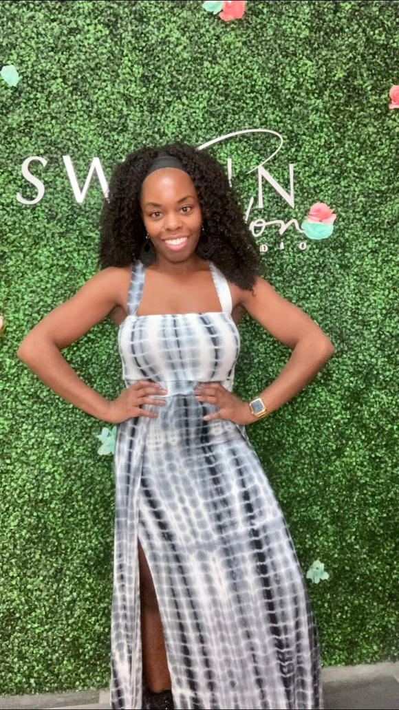 Tie Dye Double Slit Maxi Dress – Swann Salon Studio