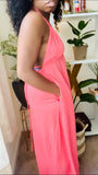 Melissa Backless Maxi Dress (Coral)