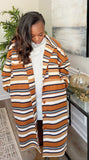 A’Mia Congac Long Stripped Over Coat